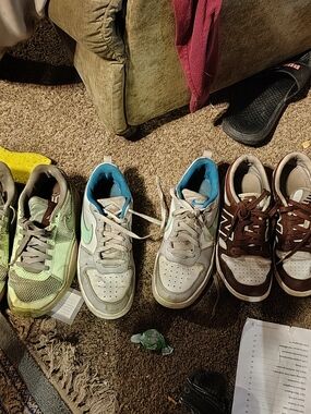 Nike Kids' White and Blue Low-Top Sneakers